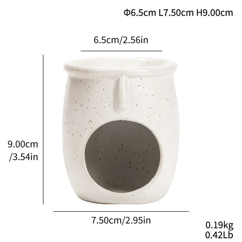 Queimador De Óleo Essencial De Cerâmica E Fogão De Aromaterapia Com Castiçal, Aquecedor De Fragrância Criativa Para Home Spa E Meditação
