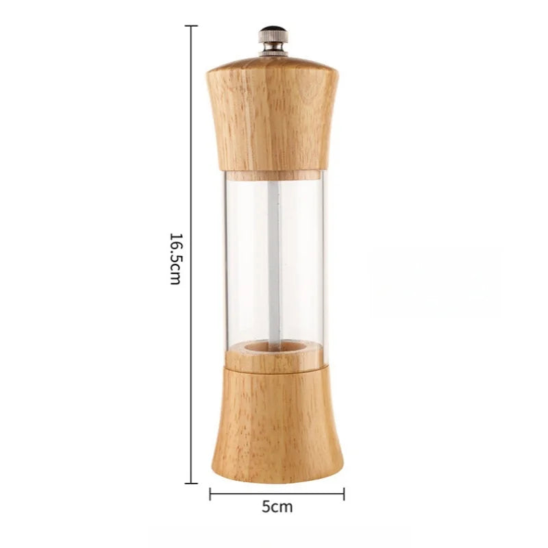 Moinhos De Núcleo De Cerâmica De Madeira Com Base, Moedor Manual, Ferramenta De Cozinha Multifuncional, Fit Para Especiarias, Sal, Pimenta, Churrasco, 6"