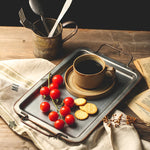 Bandeja retro do armazenamento do ferro forjado do metal com punho, bandeja da sobremesa do pão, decoração clássica home, tiro suportes, novo