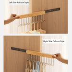 Cabide de madeira retrátil, Armazenamento de sutiã multifuncional, Organizador de roupeiro de parede, gravata de colete, 8 ganchos, 12 ganchos