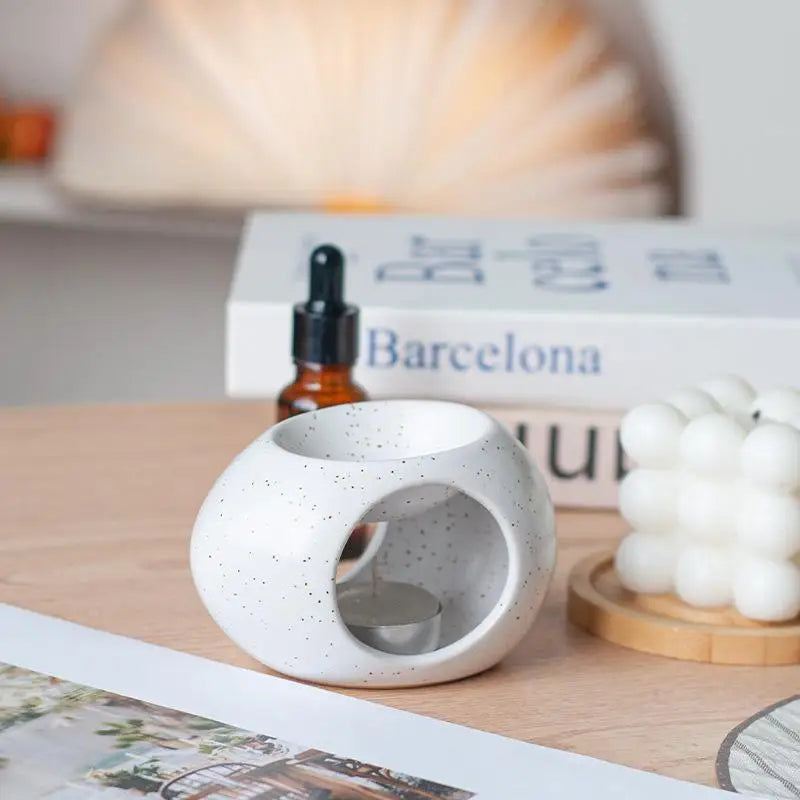 Queimador De Óleo Essencial De Cerâmica E Fogão De Aromaterapia Com Castiçal, Aquecedor De Fragrância Criativa Para Home Spa E Meditação