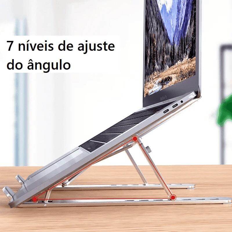 Artefato dobravel com função de suporte para notebooks e tablets.