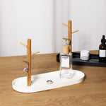 Bandeja Decorativa com Suporte Para Chaves, Suporte Multiuso, Suporte de Mesa, Suporte de Óculos, Suporte de Bijuterias, Suporte de Chaves para Mesa, Organizador de Mesa, Bandeja para Acessórios, Porta Treco, Porta Acessórios, Loja Comprinha do Futuro