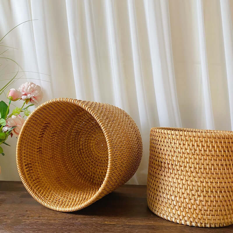 Cachepot Natural de Rattan, Cesto de Rattan, Cesto de Vime, Cesto Organizador, Cesto Decorativo, Pote Decorativo, Cachepot Decorativo, Cesto Pratico