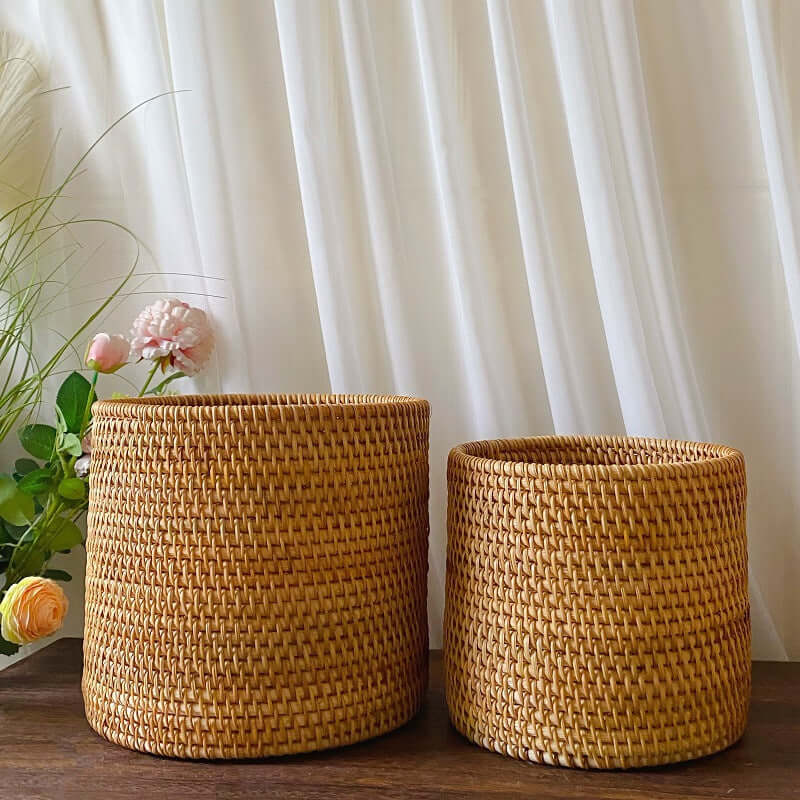 Cachepot Natural de Rattan, Cesto de Rattan, Cesto de Vime, Cesto Organizador, Cesto Decorativo, Pote Decorativo, Cachepot Decorativo, Cesto Pratico