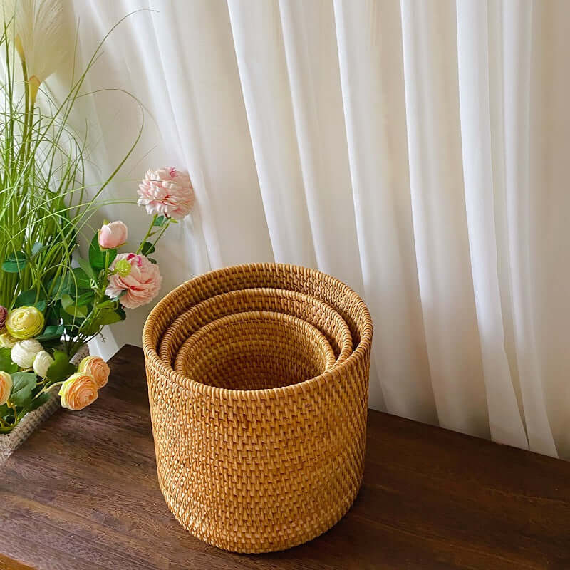 Cachepot Natural de Rattan, Cesto de Rattan, Cesto de Vime, Cesto Organizador, Cesto Decorativo, Pote Decorativo, Cachepot Decorativo, Cesto Pratico