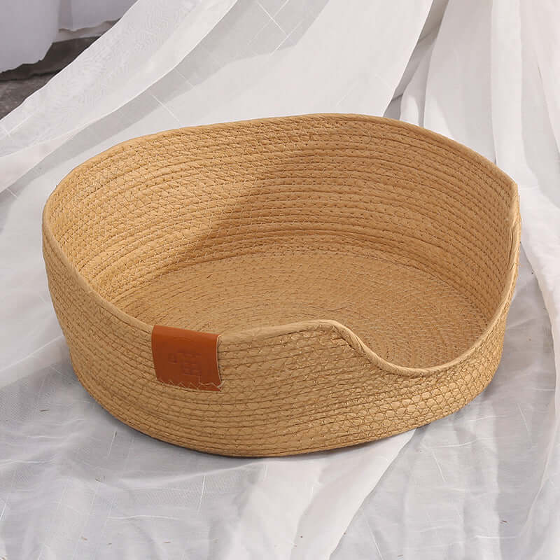 Cama para Gatos Confortável com Algodão, Cama de Vime, Cama de Rattan, Cama de Algodao, Cama Para Pets, Cama Para Gatos, Caminha para Pets, Caminha para Gatos, Cama para Animais de Estimacao, Cama Confortavel, Cama Fofinha, Cama Macia, Loja Comprinha do Futuro