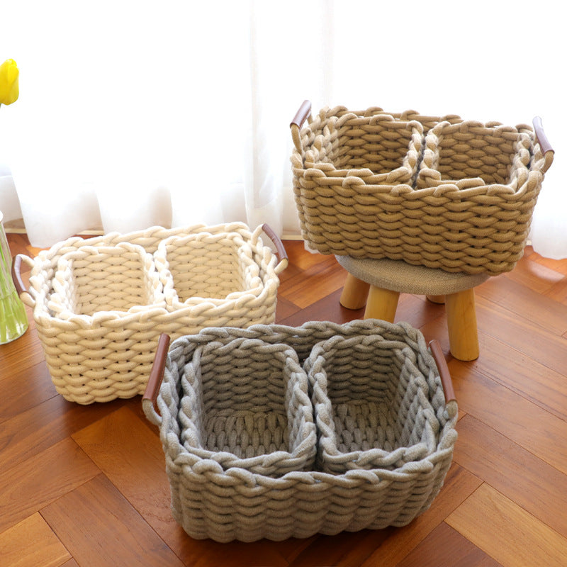 Conjunto de Cestos de Corda, Cesto Organizador, Cesto Prático, Cesto Decorativo, Cesto de Armazenamento, Cesto, Cesto de Corda, Cesto Para Frutas, Cesto Trançado, Cesto Minimalista, Cesto Branco, Cesto Cinza, Cesto Bege, Cesto Cáqui, Decoração Minimalista, Casa Organizada, Conjunto de Cestas, Loja Comprinha do Futuro