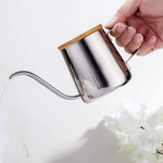 Chaleira Inox Elegante com Tampa de Bamboo, Design Industrial, Decoração Minimalista, Decoração Industrial, Chaleira Preta, Chaleira Prata, Chaleira em Inox, Chaleira de Fogão, Chaleira com Tampa de Bambu, Chaleira com Bambu, Chaleira, Chá da Tarde, Decoração Moderna, Loja Comprinha do Futuro