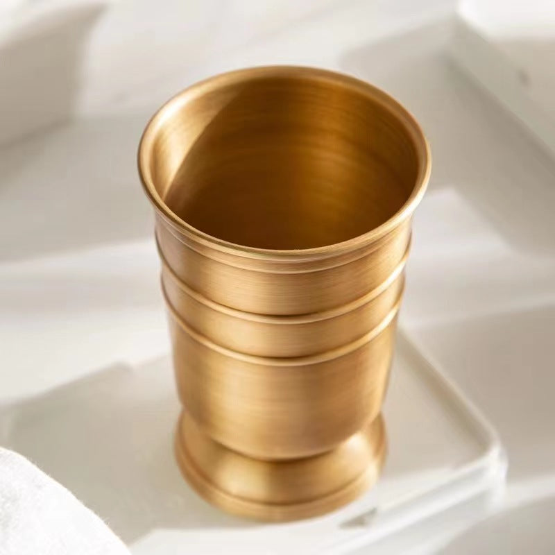 Conjunto Higiene Bucal Dourado Elegante, Kit Dourado para Banheiro e Lavabo, Acessorios Dourados para Banheiro, Ferragens Douradas para Banheiro, Kit em Aço Escovado Dourado, Decoração Dourada para Banheiro e Lavabo, Design Dourado para Banheiro, Organizadores Dourados, Loja Comprinha do Futuro