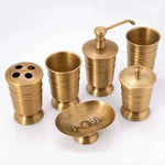 Conjunto Higiene Banheiro Dourado Retrô