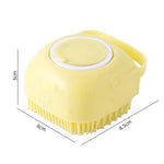 Escova de Banho Porta Shampoo para Cachorro e Gato, Escova Porta Shampoo para Pets, Escova para Higiene de Pets, Escova para Cachorros e Gatos, Escova Massageadora para Pets, Escova de Banho para Pets, Escova de Banho para Gatos, Escova de Banho para Cachorro, Escova com Compartimento para Shampoo, Escova com Cerdas de Silicone para Pets, Loja Comprinha do Futuro