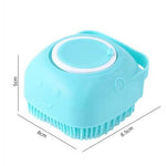 Escova de Banho Porta Shampoo para Cachorro e Gato, Escova Porta Shampoo para Pets, Escova para Higiene de Pets, Escova para Cachorros e Gatos, Escova Massageadora para Pets, Escova de Banho para Pets, Escova de Banho para Gatos, Escova de Banho para Cachorro, Escova com Compartimento para Shampoo, Escova com Cerdas de Silicone para Pets, Loja Comprinha do Futuro