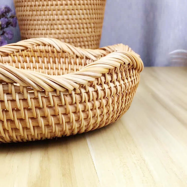 Fruteira de Mesa em Rattan, Fruteira em Vime, Fruteira Decorativa, Cesto Decorativo, Cesto Para Frutas, Cesto Organizador, Cesto Pratico, Loja Comprinha do Futuro