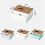 Caixa de Lenços Organizadora Multifuncional, Caixa Multiuso, Caixa com Divisorias, Porta-Lencos, Porta-Treco, Suporte Para Lencos, Caixa em Bambu, Acessorios Para Banheiro, Loja Comprinha do Futuro