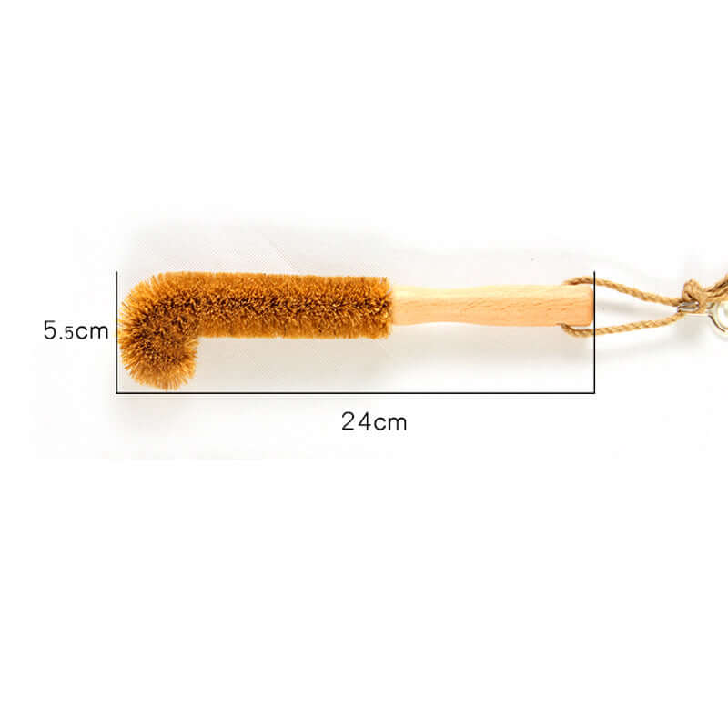 Escova para limpeza de copos feita com fibra de coco
